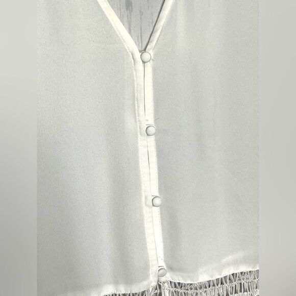 H&M Divided Sheer Fringe Top B-Neck S - Picture 5 of 6